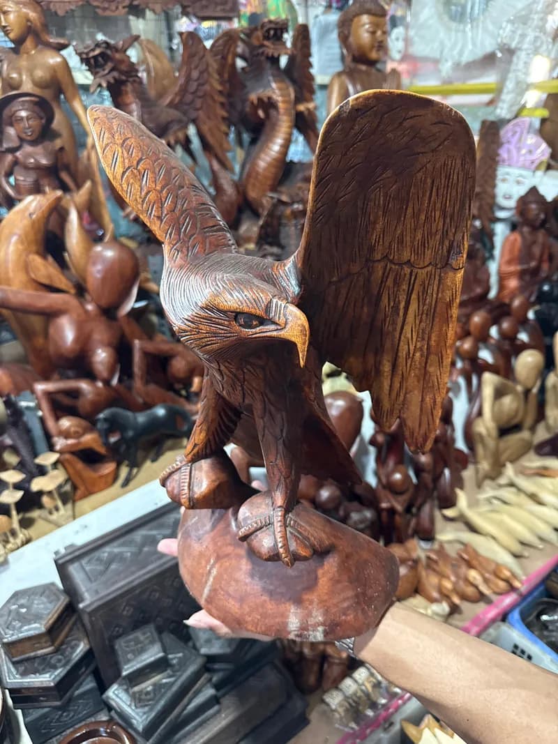 Eagle Carving made from Wood (suar) - Balinese Wood Carving (view 2) - thumbnail
