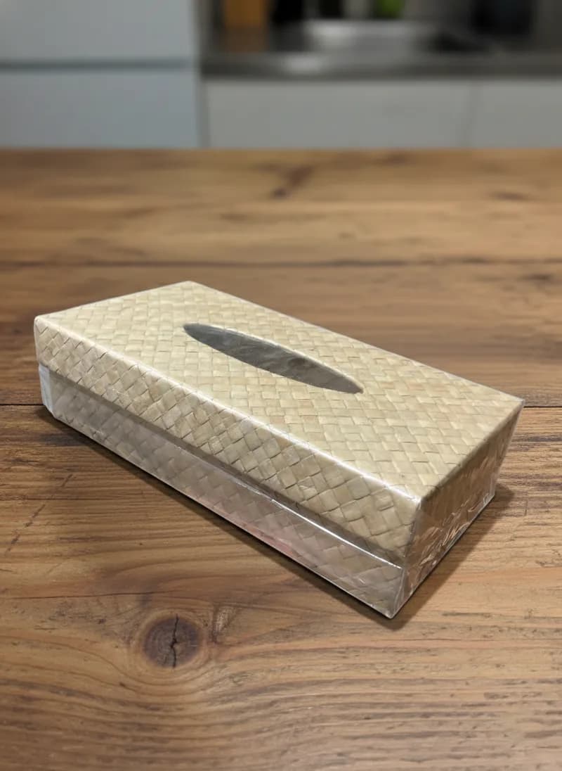 Rattan Tissue Box made from Rattan (synthetic) - Balinese Arts & Crafts (view 3) - thumbnail