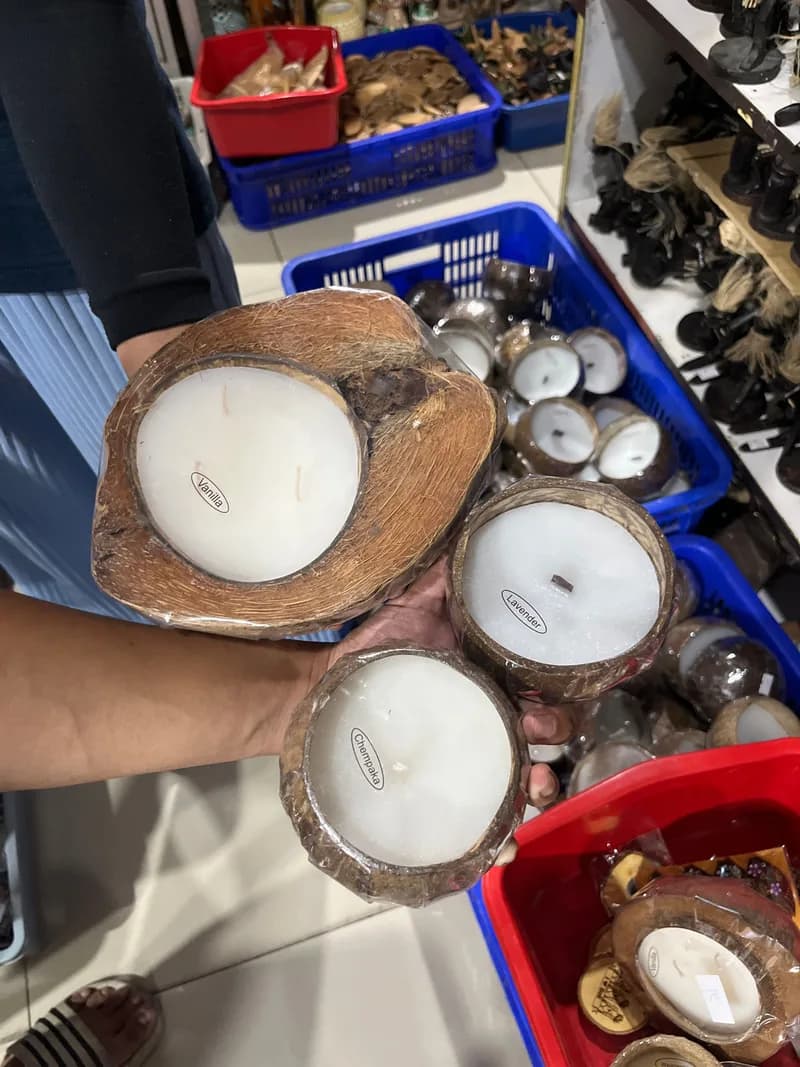 Coconut Shaped Candle made from Candle - Balinese Arts & Crafts (view 2) - thumbnail