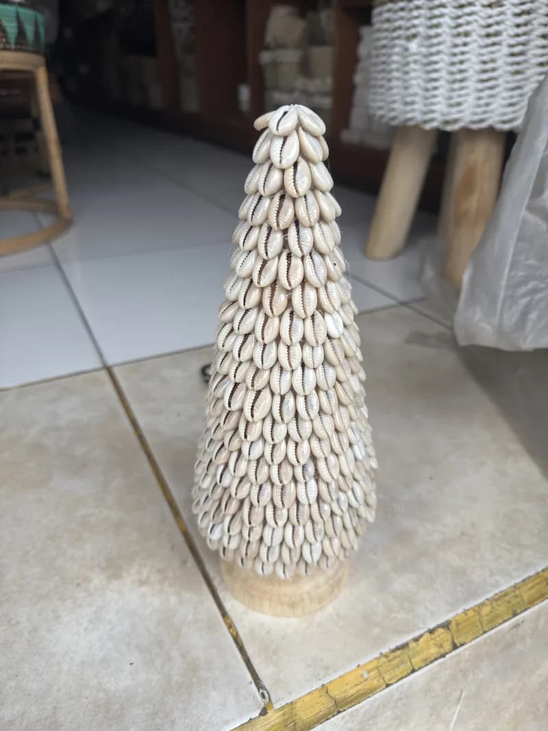 Christmas Tree Made With Shells made from Wood Base And Shell Arrangement - Balinese Arts & Crafts (view 2) - thumbnail