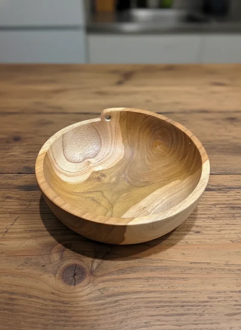 Bowl Wooden W/ Chopstick Holder made from Wood Base - Balinese Arts & Crafts (view 4) - thumbnail