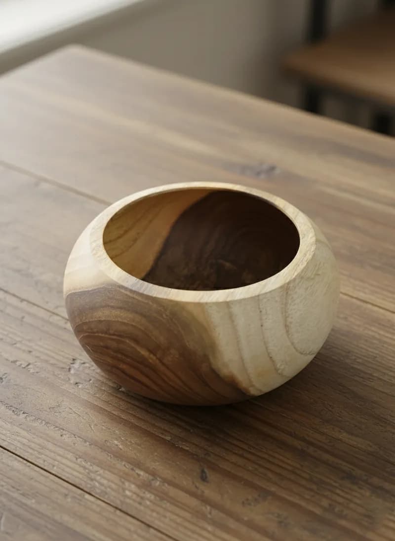 Bowl Wooden made from Wood Base - Balinese Arts & Crafts (view 4) - thumbnail