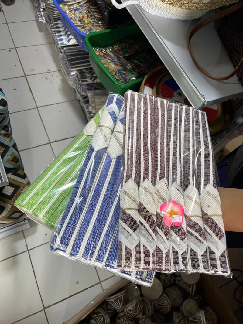 Wicker Coaster And Plate Mat (Colorful) made from Wicker - Balinese Arts & Crafts (view 2) - thumbnail