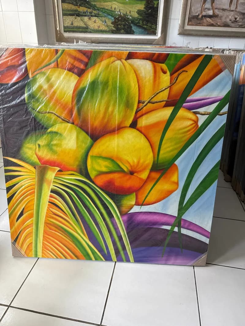 Abstract Tropical Foliage With Layered Vibrant Color Forms