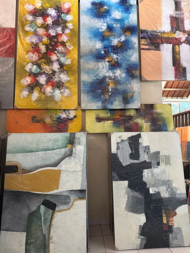 Large Abstract Canvas With Sweeping Gestural Textures